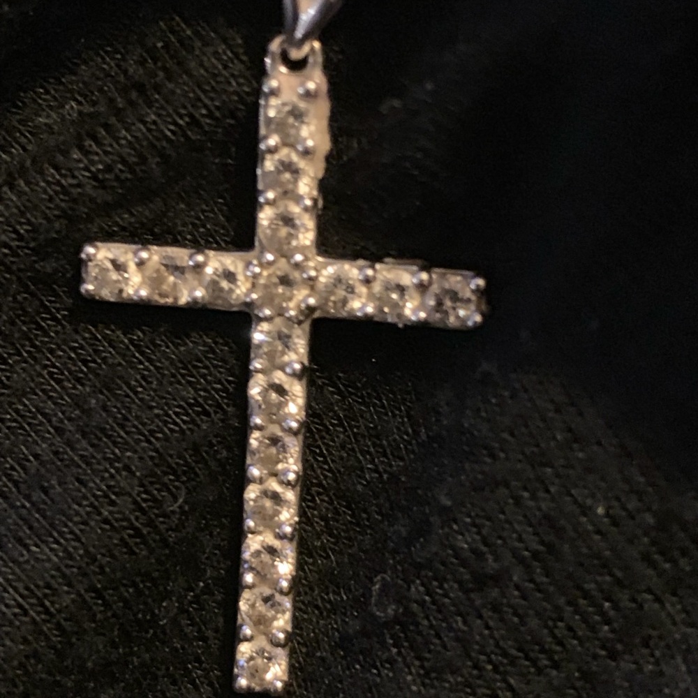 Diamond and white gold cross